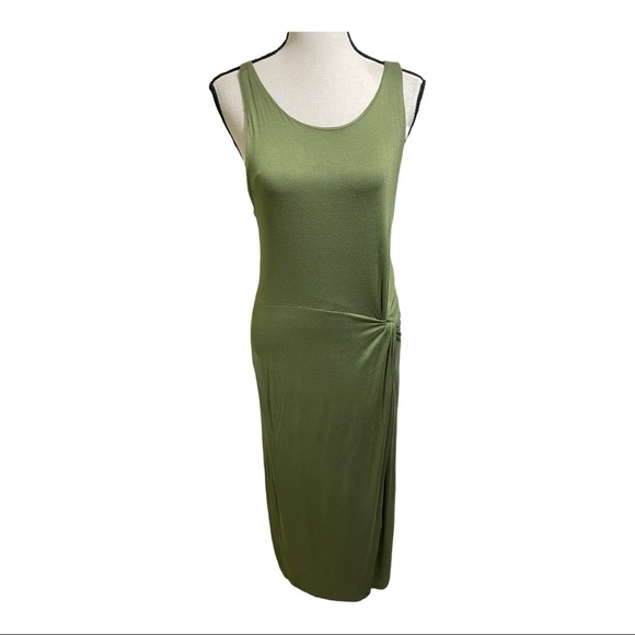 Three dots womens twist front dress olivine color size medium. Sleeveless - Picture 4 of 14